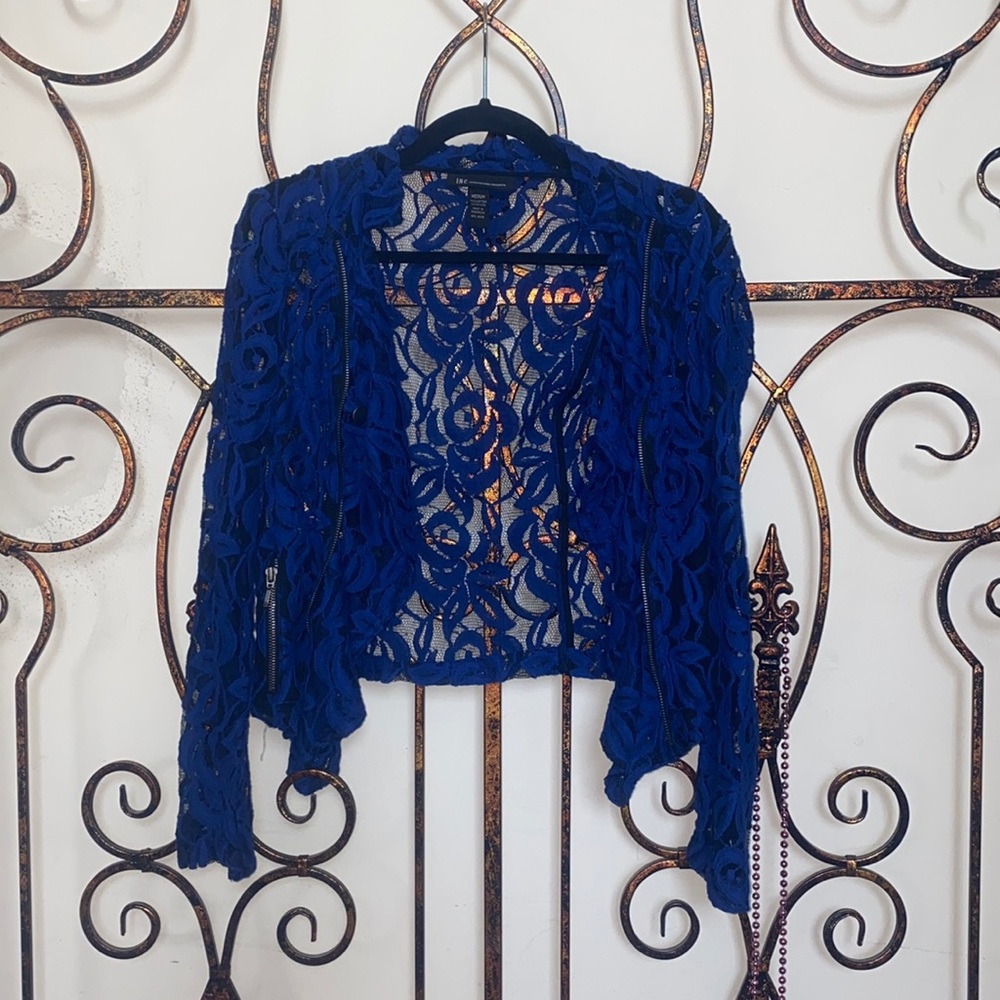 Floral lace mesh jacket